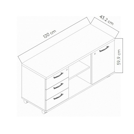 Dimensions Crédence de direction - A120ML