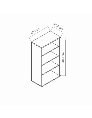 Dimensions Meuble ouvert pour bureau - A4504