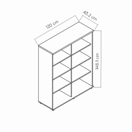 Meuble ouvert L. 120 x H. 148,1 x P. 43,2cm - A4506 - MDD 2