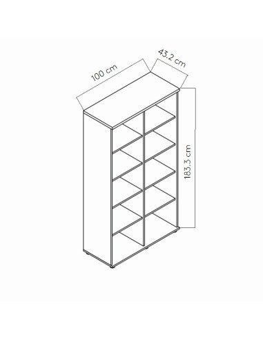 Dimensions Bibliothèque de bureau - A5505