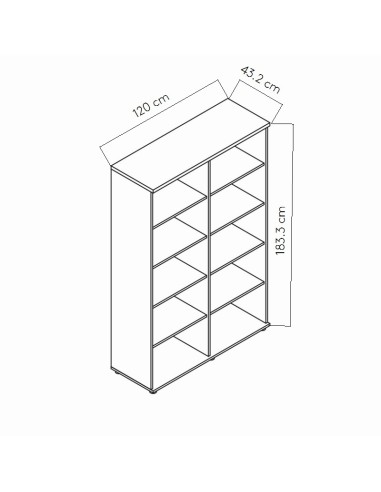 Dimensions Bibliothèque de bureau - A5505 
