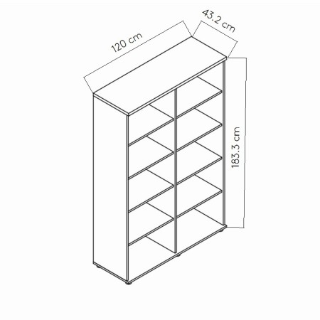Dimensions Bibliothèque de bureau - A5505 