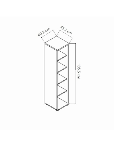 Dimensions Bibliothèque de bureau - A5902