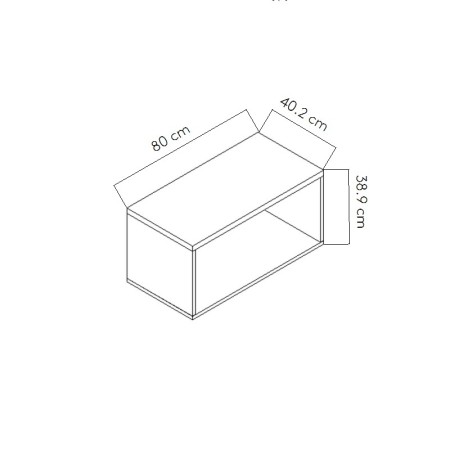 Dimensions Etagère ouvert et - A1L02 - à superposer avec un caisson de bureau