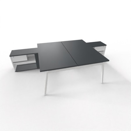 Bureau double avec dessertes