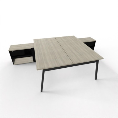 Bureau double avec dessertes