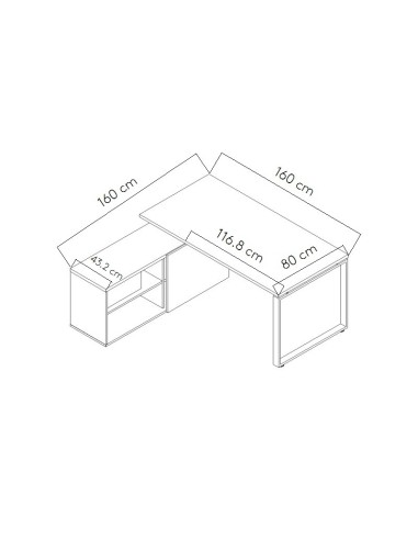 Dimensions Bureau Ogi Q avec desserte