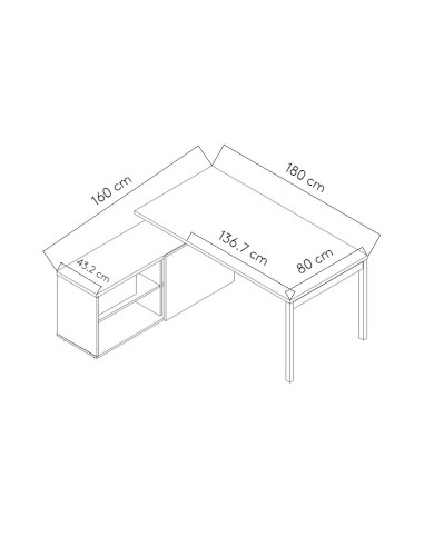 Dimensions Bureau manager avec desserte - Ogi Y de MDD