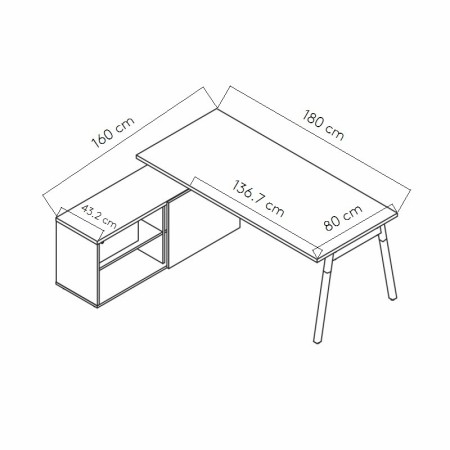 Dimensions Bureau avec desserte OGI W