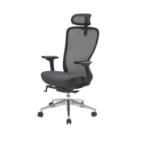 Fauteuil de bureau avec base à roulettes et réglage en hauteur, finition noire