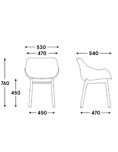 Dimensions Baltic basic pieds en bois