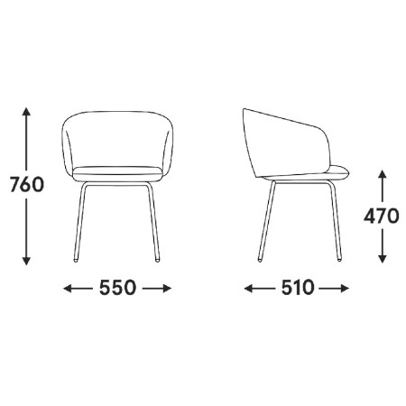 Dimensions Siège de bureau Grace de MDD