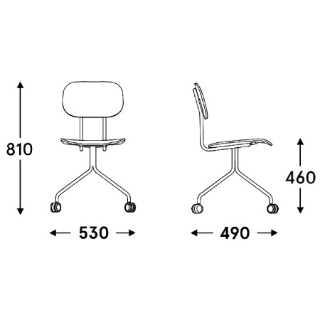 Chaise conférence vintage avec roulettes - New School - N1N03K - MDD 2