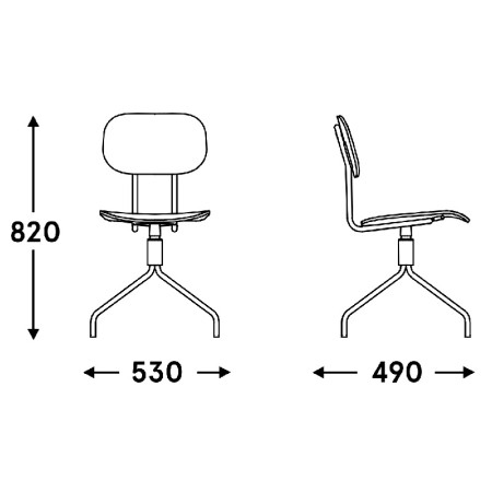 Dimensions Chaise conférence vintage - New School - N1N07 - MDD