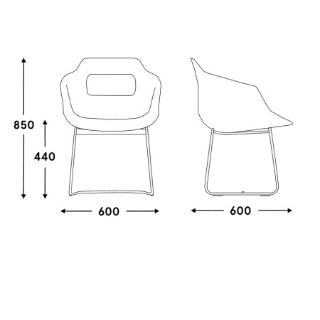 Chaise réuion - pieds traineau - UFP5 - MDD 2
