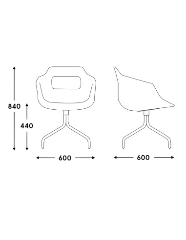 Dimensions Ultra - 4 pieds étoile - pivotante