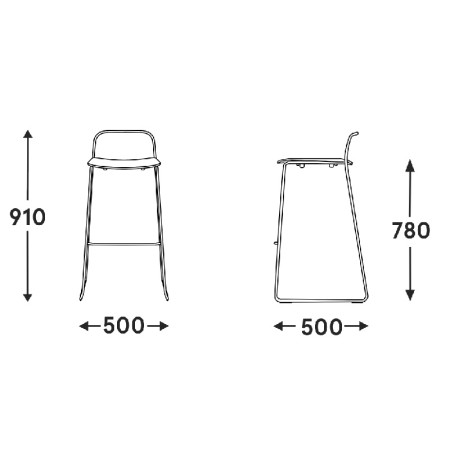 Dimensions Afi - tabouret haut 