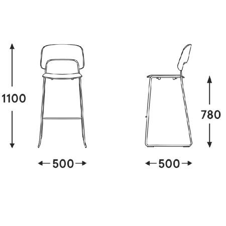 Dimensions Afi - tabouret haut