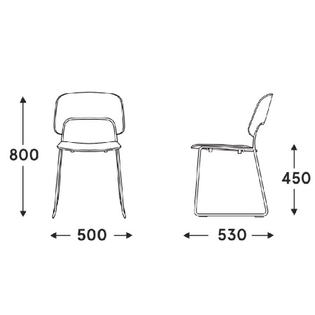 Dimensions Chaise Afi de MDD - AF04