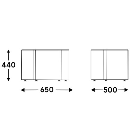 Dimensions Pouf design et contemporain Bazalto - H. 44cm