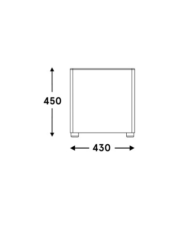 Dimensions Pouf carré avec patins - Mix