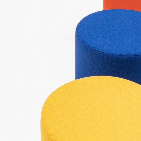 Pouf rond avec patins fixes - Mix 