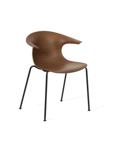 Chaise coque bois foncé courbé et tendance - Loop 3D Wood