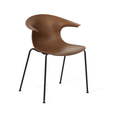 Chaise coque bois foncé courbé et tendance - Loop 3D Wood