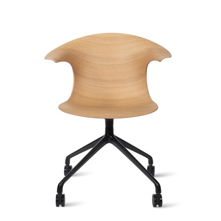 Chaise réunion 4 pieds étoile sur roulettes - Loop 3D Wood 2