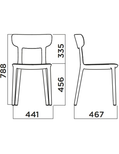 Chaise bois et plastique contemporaine - Canova Wood