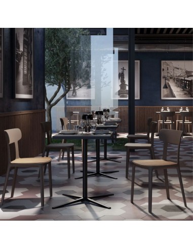 Chaise contemporaine Canova Wood – bois naturel et plastique moderne