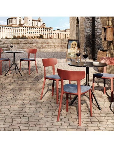 Chaise extérieure en plastique recyclé et fibre de verre – design minimaliste Canova