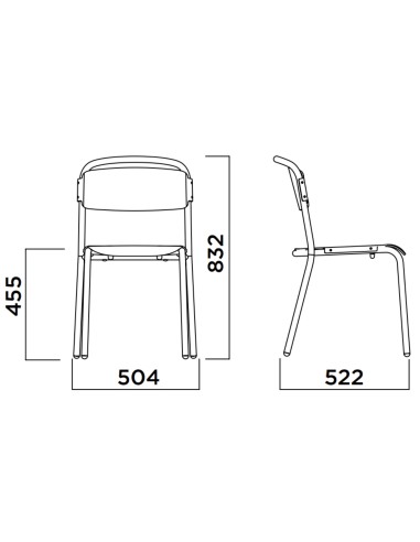 Chaise empilable intérieure en polypropylène recyclé – Skol