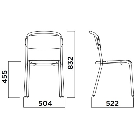 Chaise empilable intérieure en polypropylène recyclé – Skol