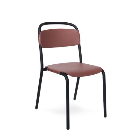 Chaise Skol extérieur – empilable en plastique recyclé pour terrasse