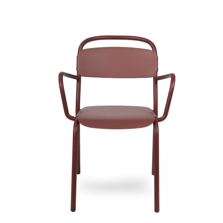 Chaise empilable en plastique recyclé – Skol avec accoudoirs extérieurs