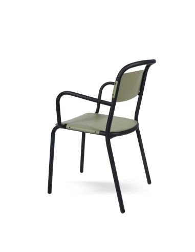 Chaise en plastique recyclé pour terrasse – Skol extérieur avec accoudoirs