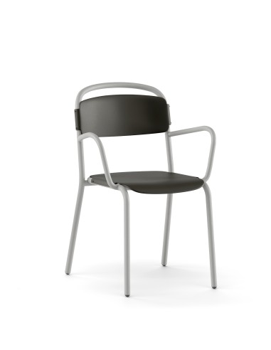 Skol extérieur – chaise empilable avec accoudoirs en plastique recyclé