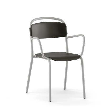 Skol extérieur – chaise empilable avec accoudoirs en plastique recyclé