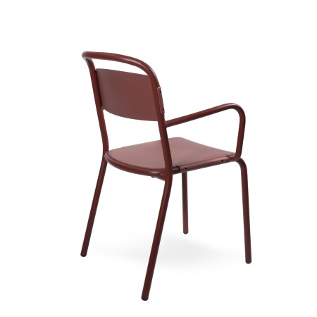 Skol – chaise de jardin empilable avec accoudoirs recyclée