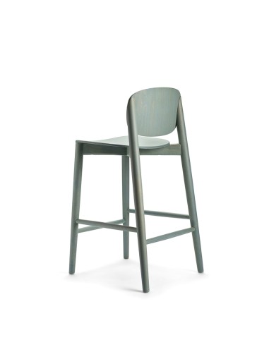 Tabouret de cuisine HARMO hauteur îlot de cuisine en frêne gris bleu