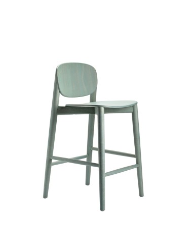 Tabouret de cuisine HARMO en frêne gris bleu