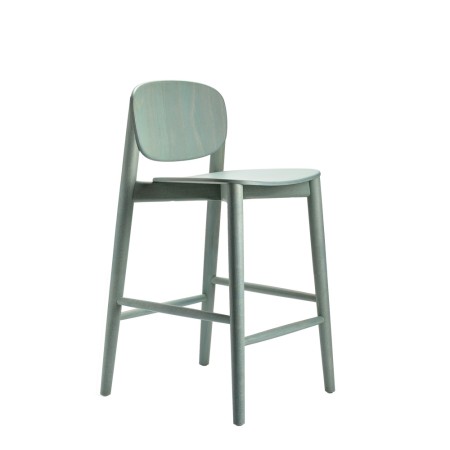 Tabouret de cuisine HARMO en frêne gris bleu