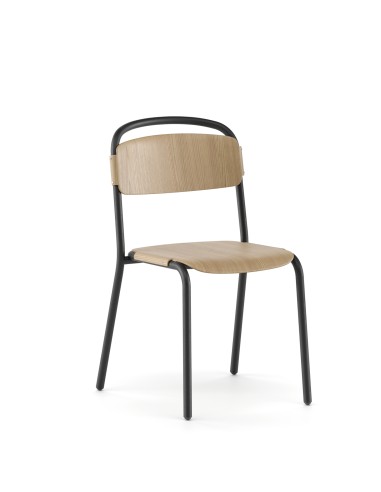 Chaise Skol Wood – empilable intérieure en bois et métal