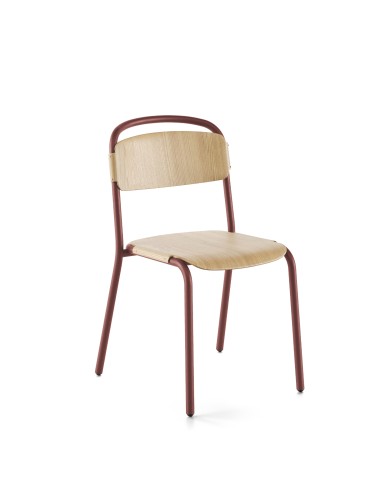 Chaise design intérieur – Skol Wood en bois et métal empilable