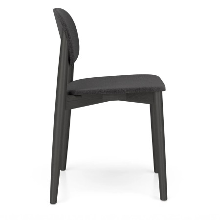 Chaise Harmo bleue en bois avec assise en tissu confortable