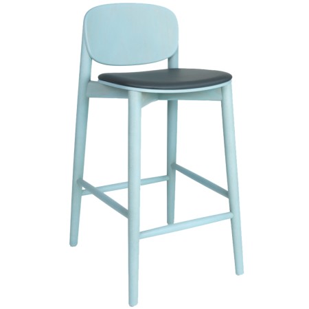 Tabouret de cuisine en bois avec assise tissu – HARMO Kitchen Stool