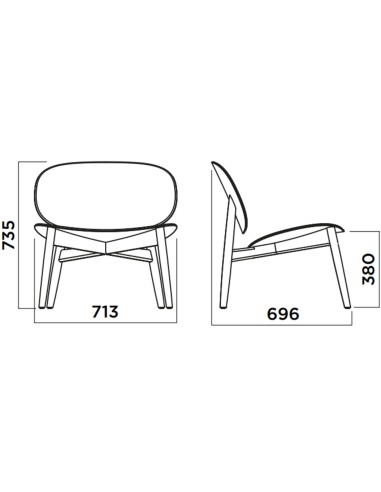 Dimensions Chaise pour visiteurs relax en tissu - Harmo
