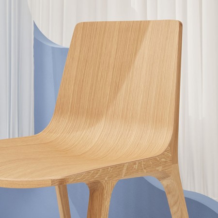 Assise de la chaise en bois clair design SEAME 4 pieds – chêne naturel