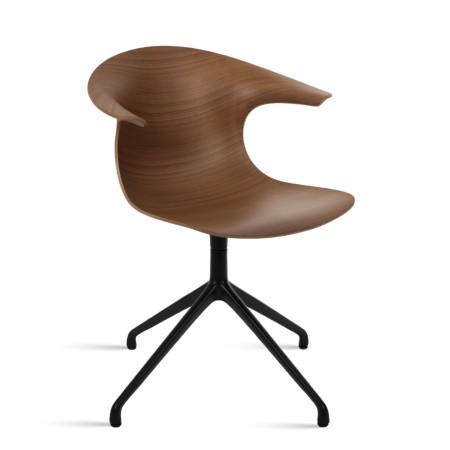 Chaise de réunion Loop 3D Wood avec coque en bois et base étoile en aluminium